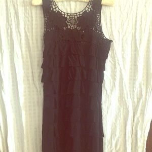 Cotton little black dinner dress